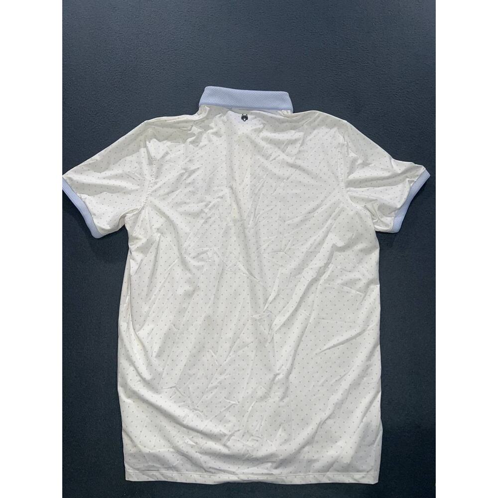 Greyson Polo t-Shirt Y2k Large White Over Print Icon Wolf Golf Course A009388 - Picture 7 of 8